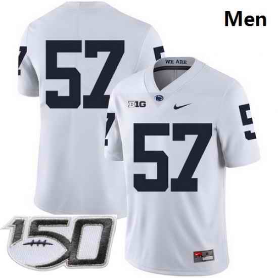 Men Penn State Nittany Lions 57 A.Q. Shipley White Nike College Football Stitched 150TH Patch Jersey II